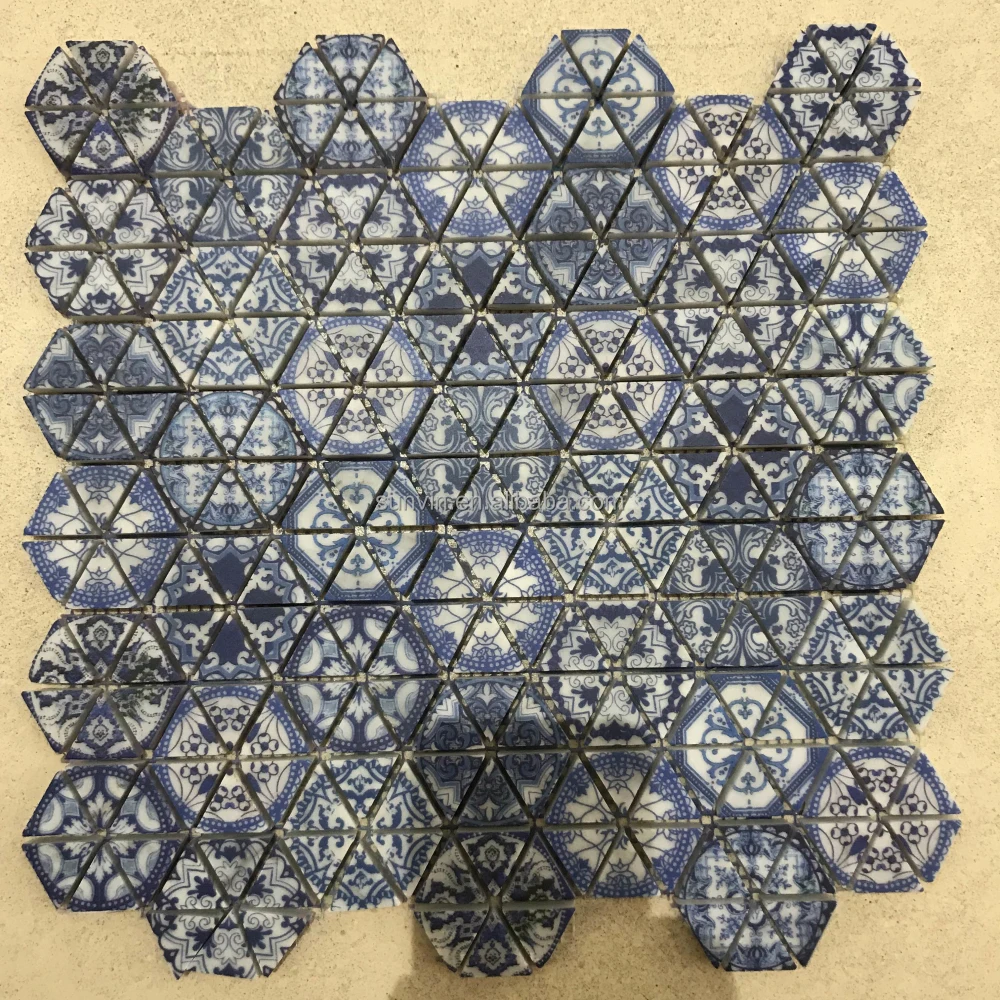 UV Ink Jet Printing Waterjet Hexagon Mosaic Tile Floor Natural Stone Marble Wall Art Mosaic Tiles Bathroom Wall Design