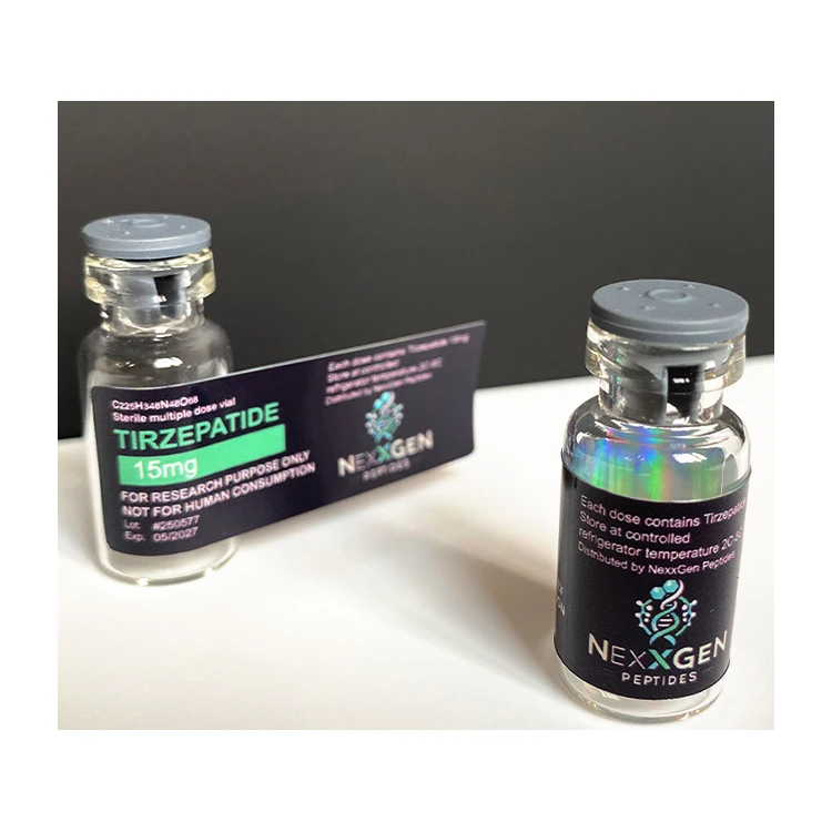 Peptideslabel 3-черная печать приятный дизайн маленькая бутылка клейкая этикетка 2 мл флакон наклейка для упаковки пептидов