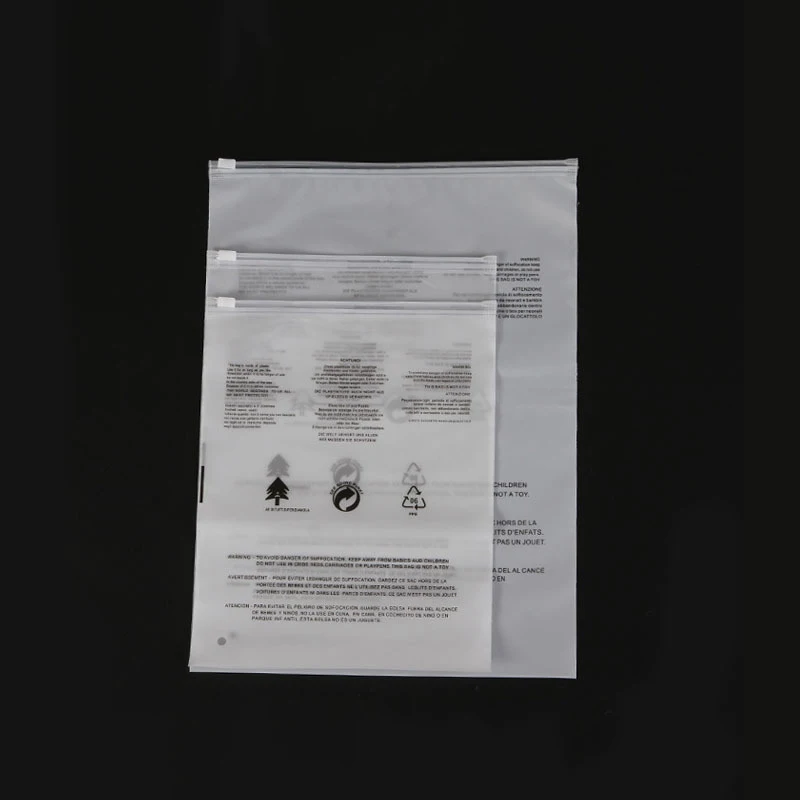 Изготовленный на заказ Ziplock молния матовый CPE полиэтиленовый пакет для одежды с логотипом одежда предупреждающий о удушении