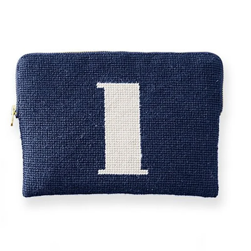 Personalized Initial Needlepoint Clutch Wallet Custom