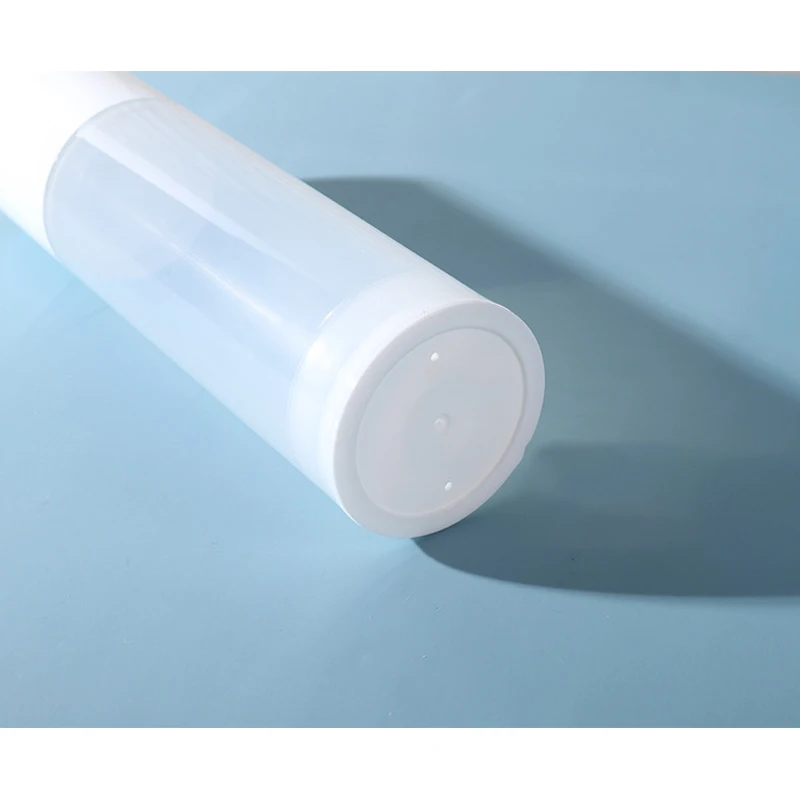 wholesale customization 150ml 200ml 250ml pp plastic white round shape airless pump bottle for cream lotion serum sprayer