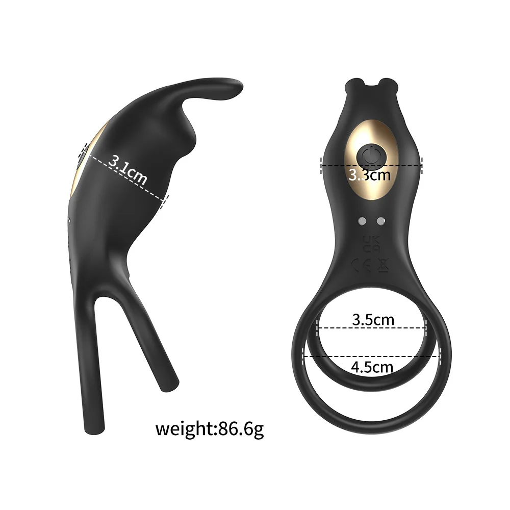 Adult Rogue Rabbit APP Remote Control Vibration Double Delay Silicone Lock Essence Ring Couple Products 17