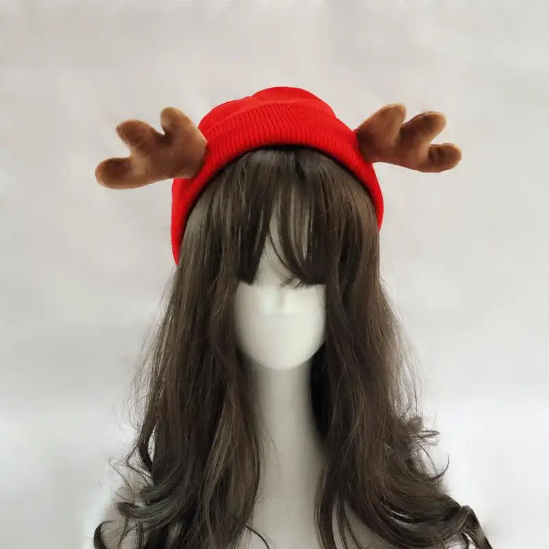 Devil Horn Knitted Beanie Hat For Adult  Halloween Demon Horns Cap  Winter Warm Hip Hop Hat For Indoor Outdoor
