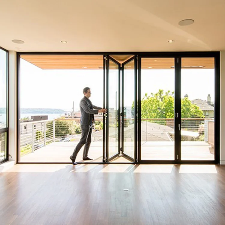 Bedroom Concertina Aluminium Indoor Impact Design Cost Foldable Bifold Thermal Folding Door