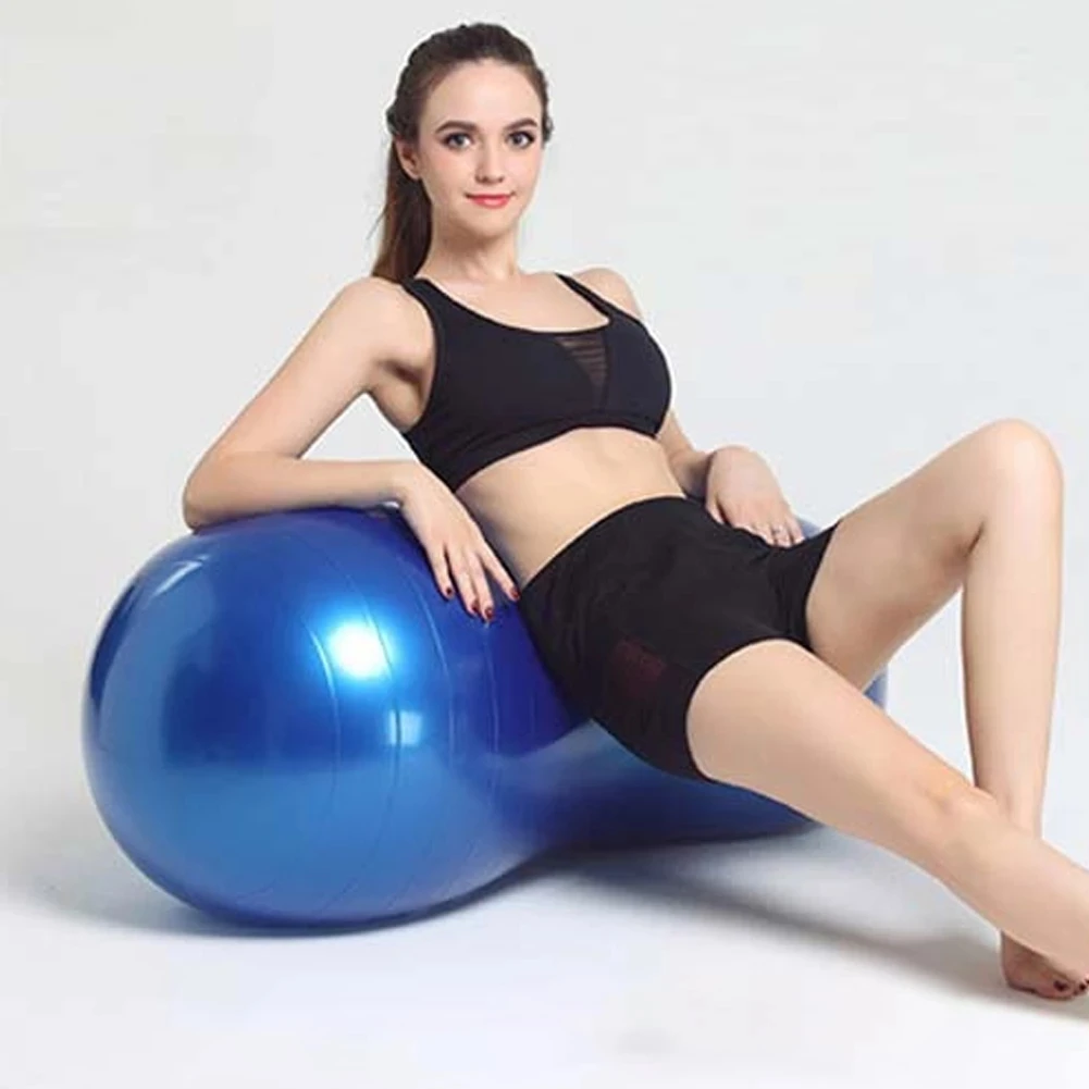Eco Friendly Exercise PVC Massage Anti Burst Custom Printed Gym Peanut Yoga Ball with Pump