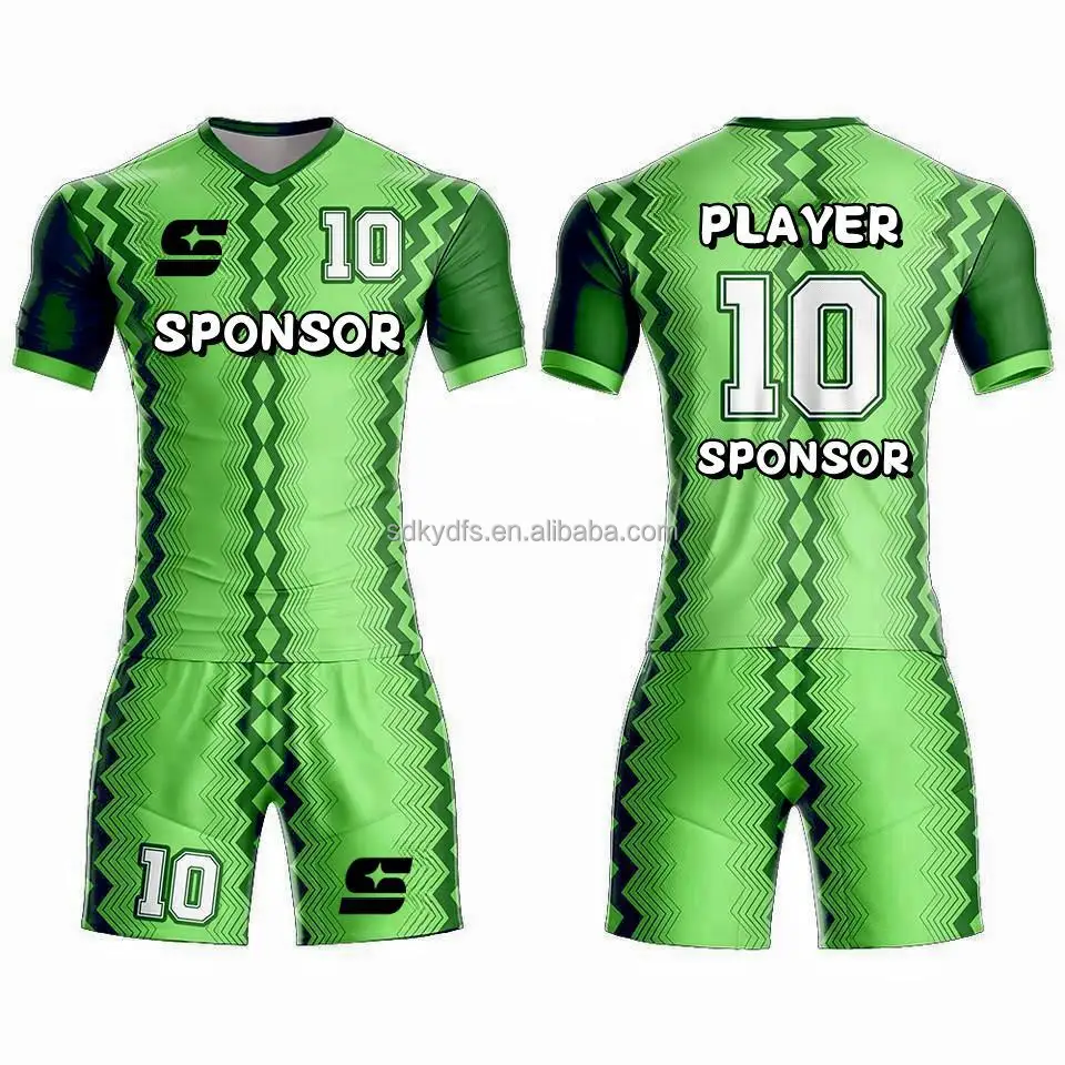 New style personalized 100% polyester football suit set quick drying breathable