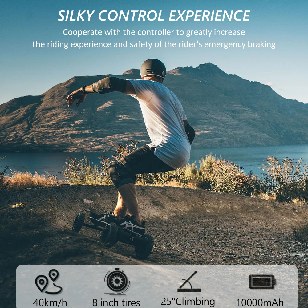 Terrain longboard boosted skateboard for Adults Dual Motor Each 1650W*2 180kg Max Load FCC ROHS CE off road electric skateboard