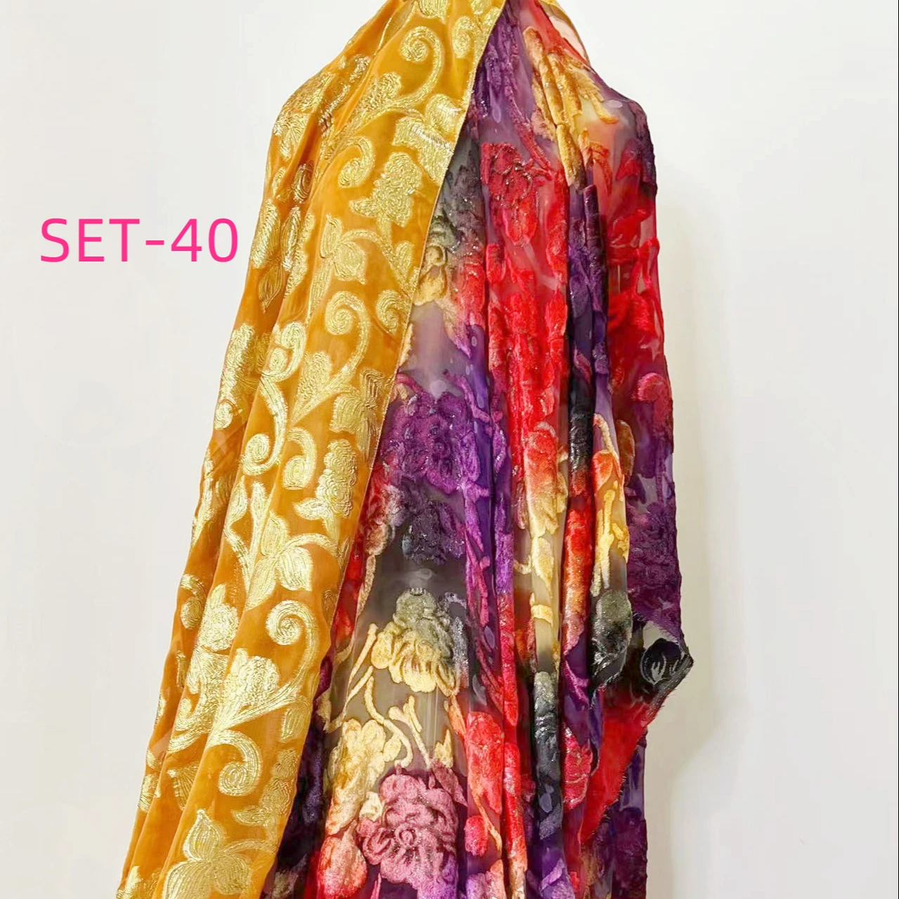 Custom Printing Soft Dress Burnout Silk Fabric Velvet Fabric With Manufacturer Price