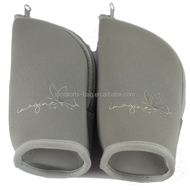 Free Stock Sample Grey Custom Logo Neoprene Standing Pencil Case Pen Bag for Teen Girl Boy