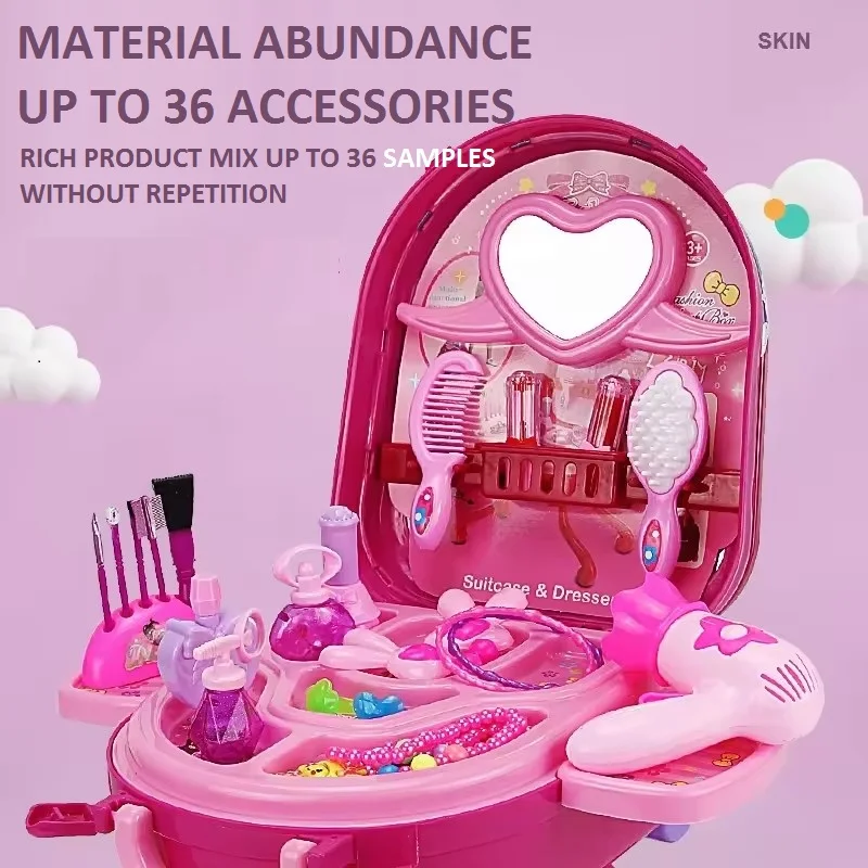 Newest Hot Selling Children Pretend Play Beauty Dressing Dress-up Cosmetics Kit Girl Makeup,Kids Makeup,Make Up Table For Kids