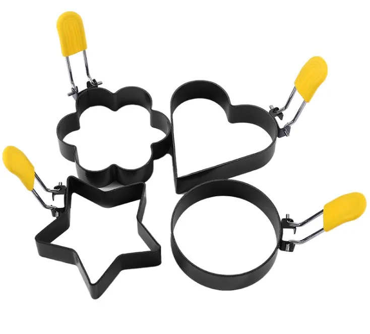 Nonstick Egg Ring Molds with Silicone Handle for Egg Frying Shaping Griddle Mcmuffin Sandwiches Omelette Pancake Burger