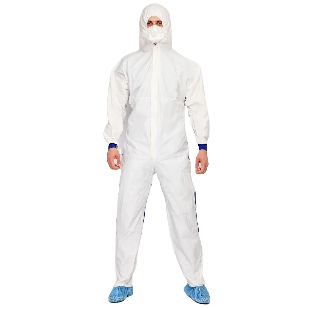 Antistatic Surgical Coverall With Hood Suit Medic Safety Protection Clothing White Ppe Waterproof Overalls Disposable Coveral
