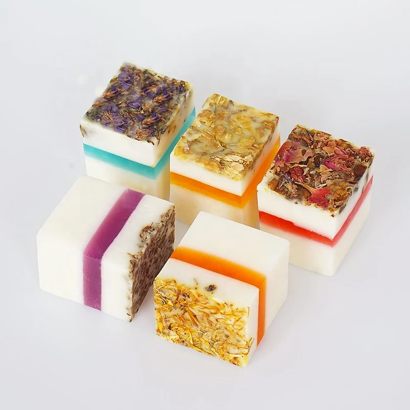 Customize Natural Petal Bathing Soap Handmade Whitening Moisturizing Organic Ingredients Fragrance Bath Flower Soap