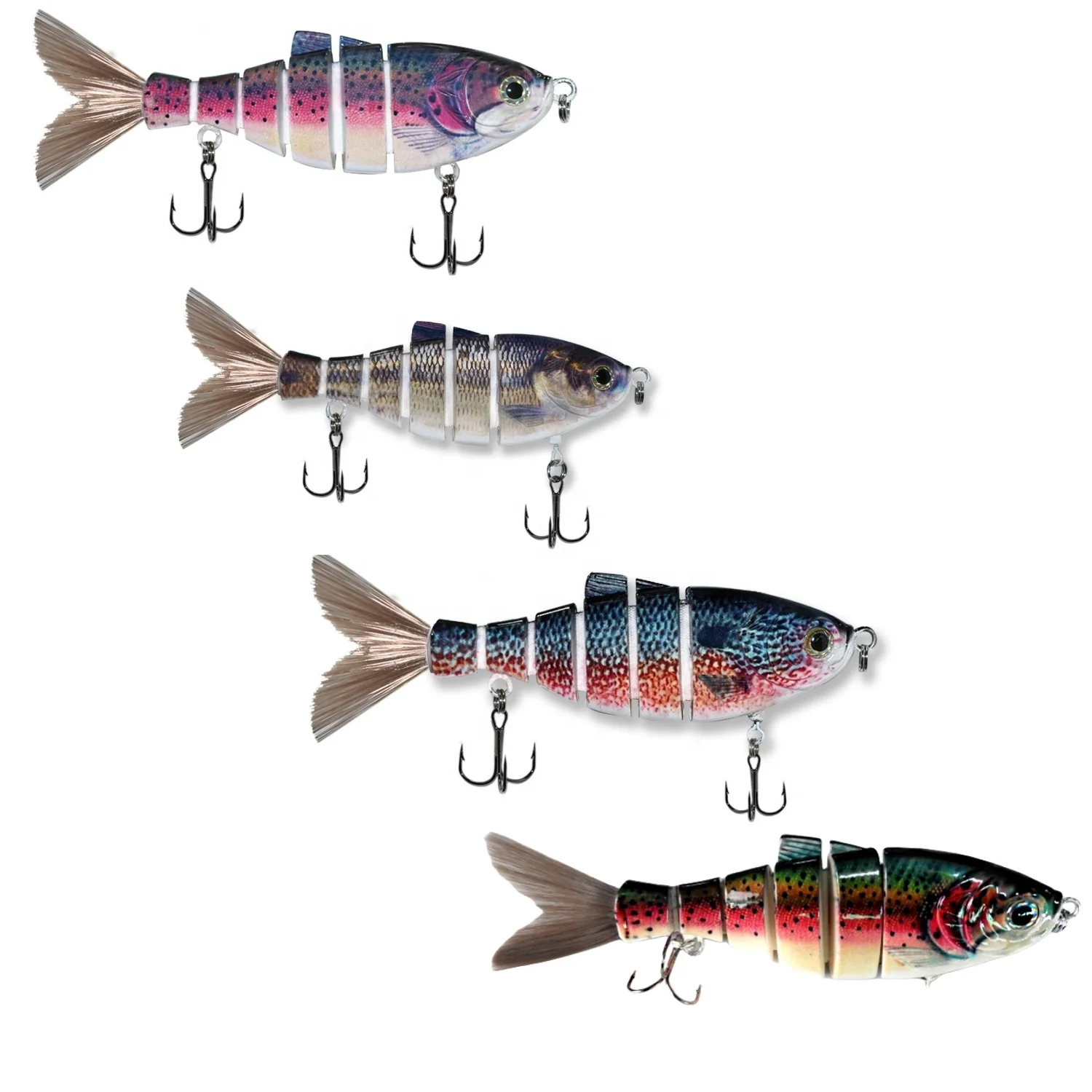Factory direct artificial bait hard plastic ABS multi jointed swimbait for bass pike trout bulk fishing lures wholesale