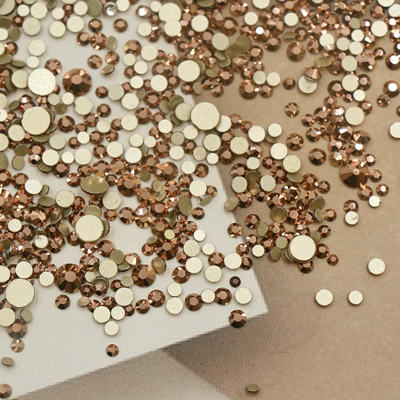 Хрустальные Стразы для ногтей разных размеров 2028 с плоской задней стороной, стеклянные стразы без горячей фиксации для дизайна ногтей, стразы для изготовления ювелирных изделий