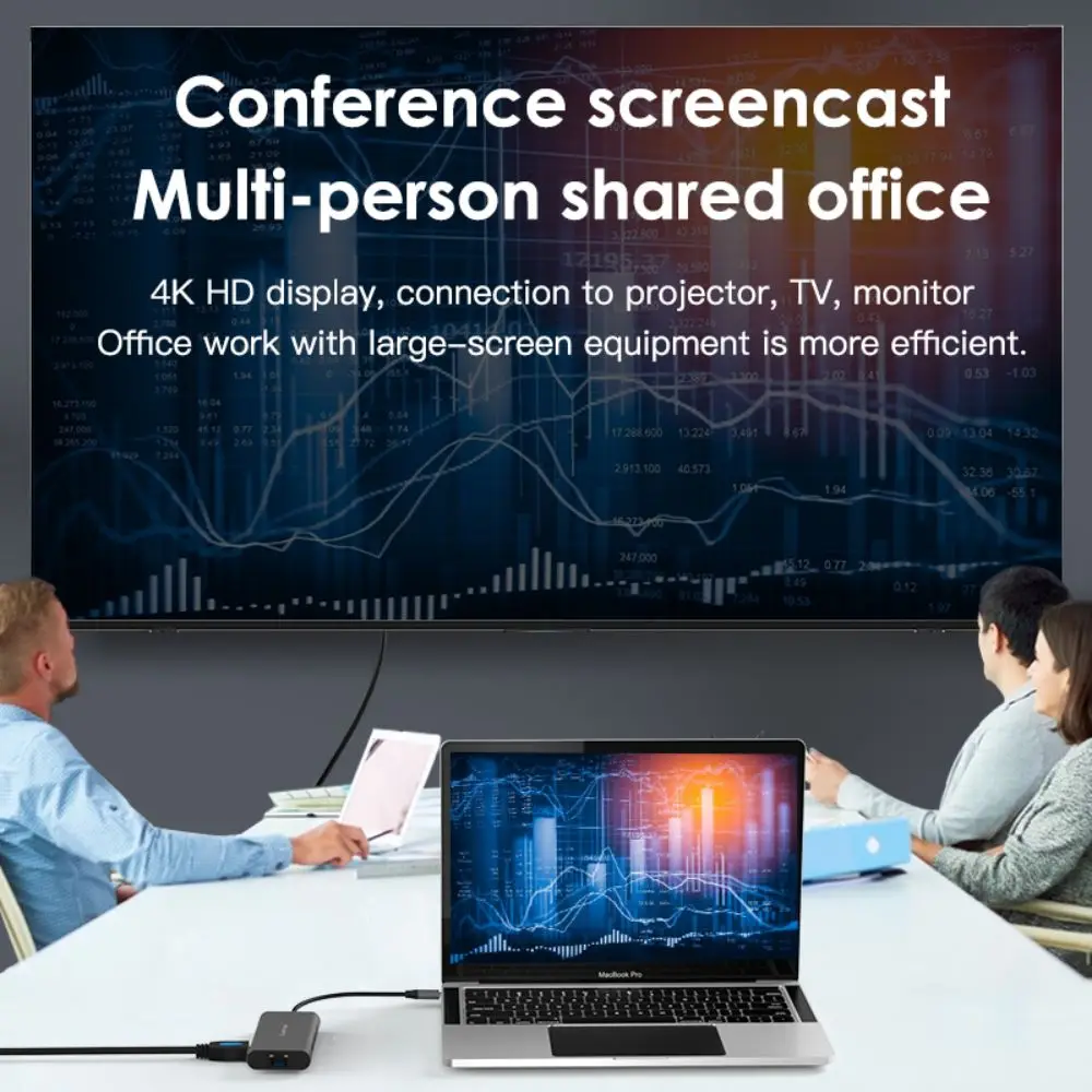 USB C HUB with RJ45 ethernet usb3.0  TF SD Card Laptop Docking Station usb c hub 8 in 1 type c hub