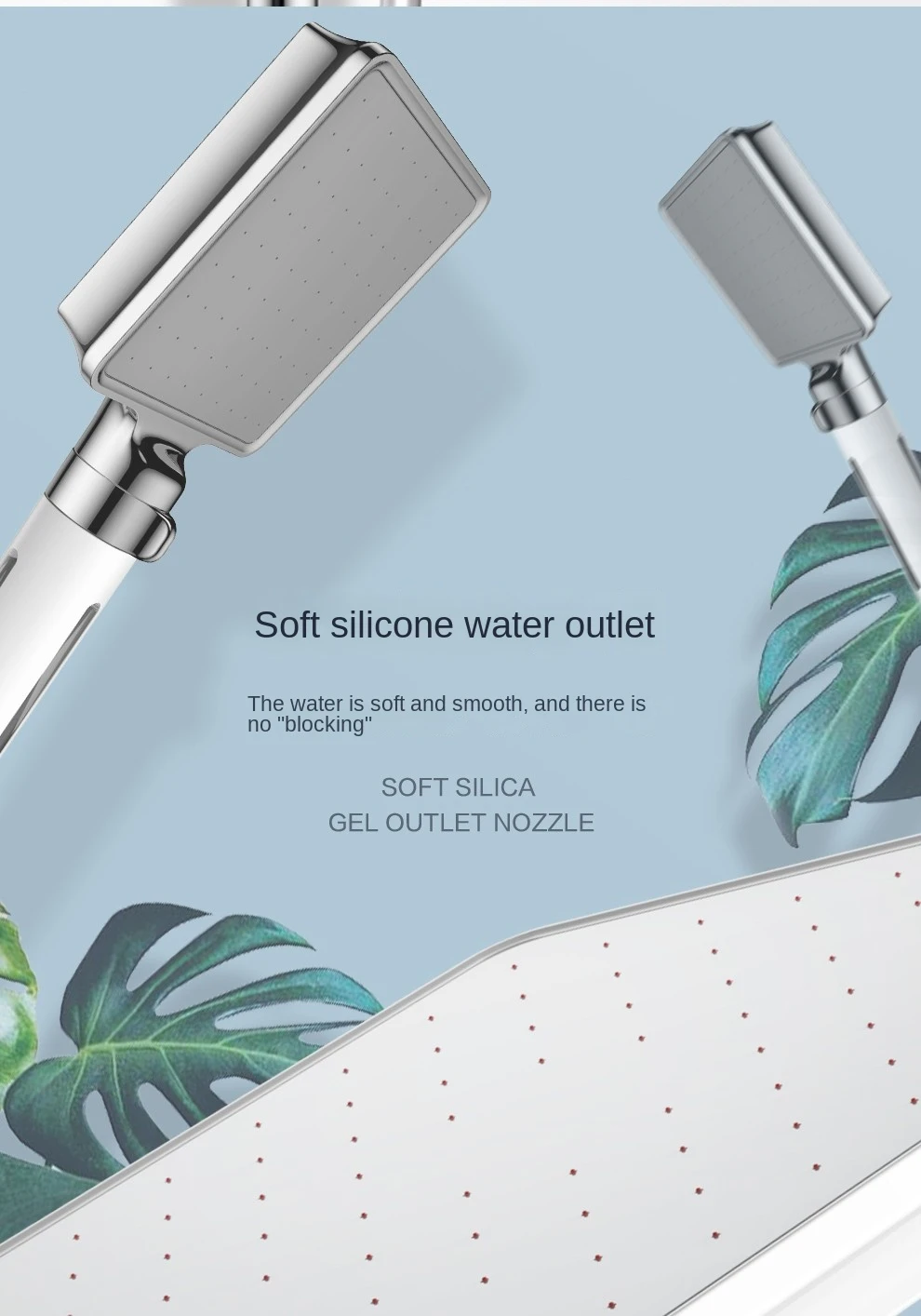 DQOK Luxury White Glass plastic shelf Shower Brass Body Rain Waterfall 4-Function Bathroom Shower Set