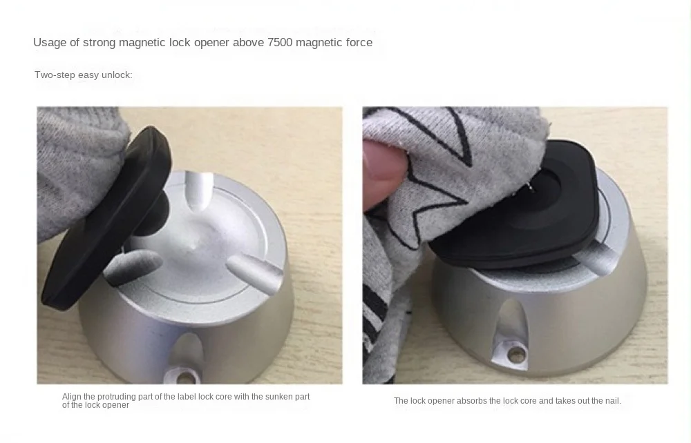 Anti-theft Remover Detacher Releaser for Nail Magnetic Buckle Hard Tag Security System