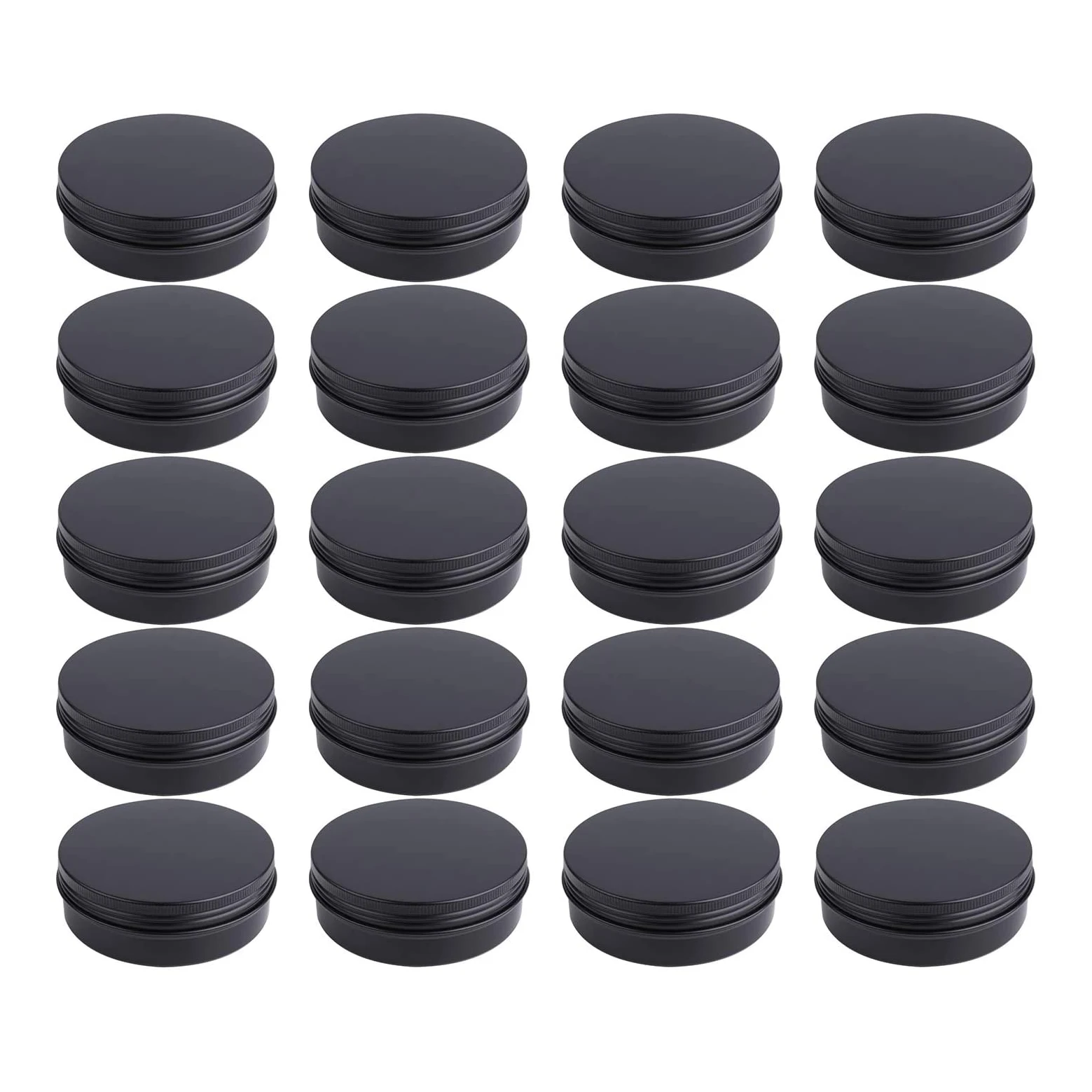 2 Oz Tins 60ml Metal Cosmetic Jar Stackable Shallow Round Tin Cans Aluminum box with slip cover