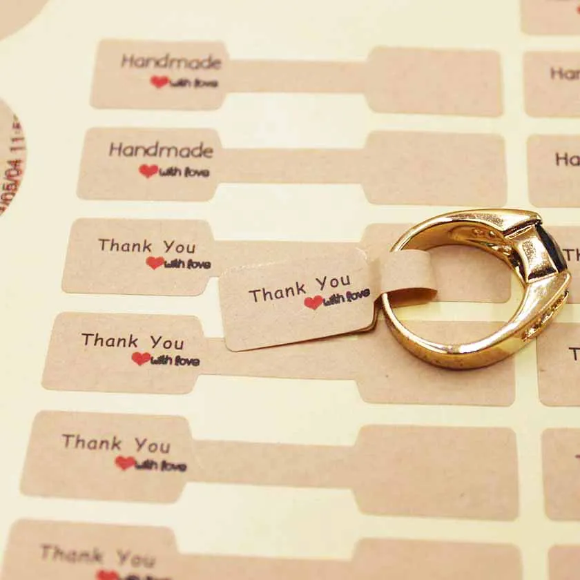 Custom logo folded space price label sticker paper jewelry self adhesive label ring sticker label