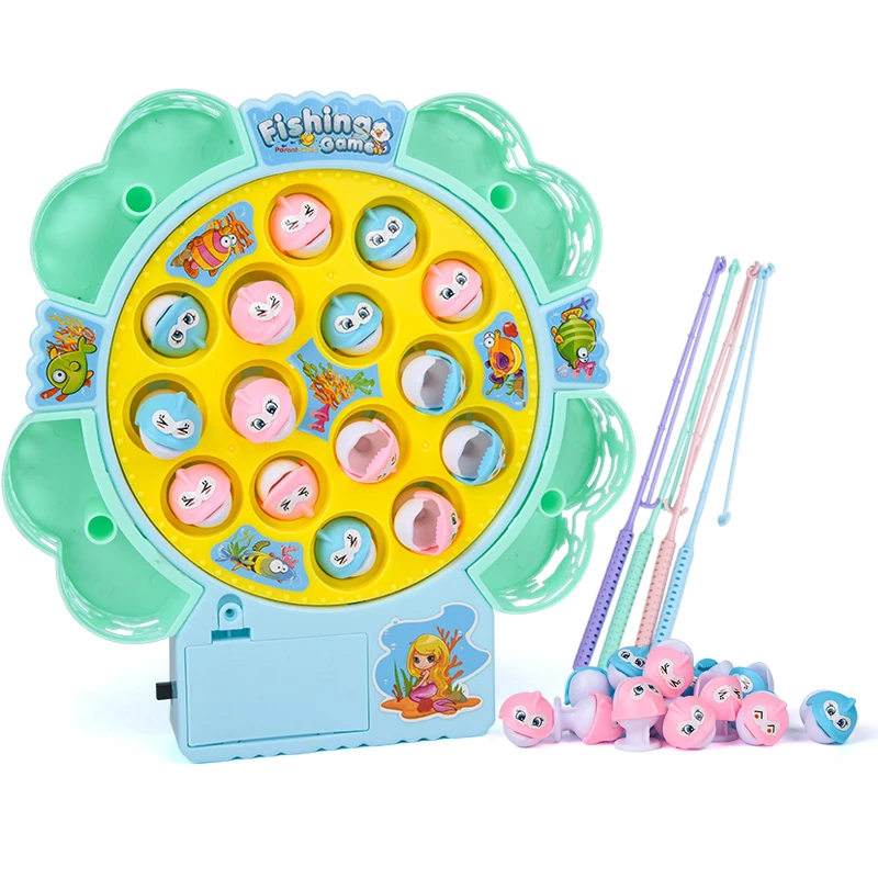 Детский Электрический Рыболовный набор, игрушечный поворотный стол для рыбалки, Интеллектуальный Детский развивающий Электрический Рыболовный набор со звуком и светом