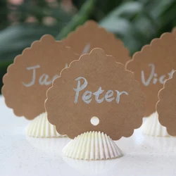 Natural Lion Shell Love Place Card Holder for Beach Wedding Natural Shell Conch Reception Table Chic Decor