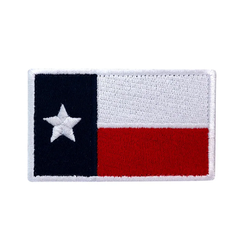 Custom US State Texas Flag Badges Tactical Armband Embroidery Patches with Hook and Loop