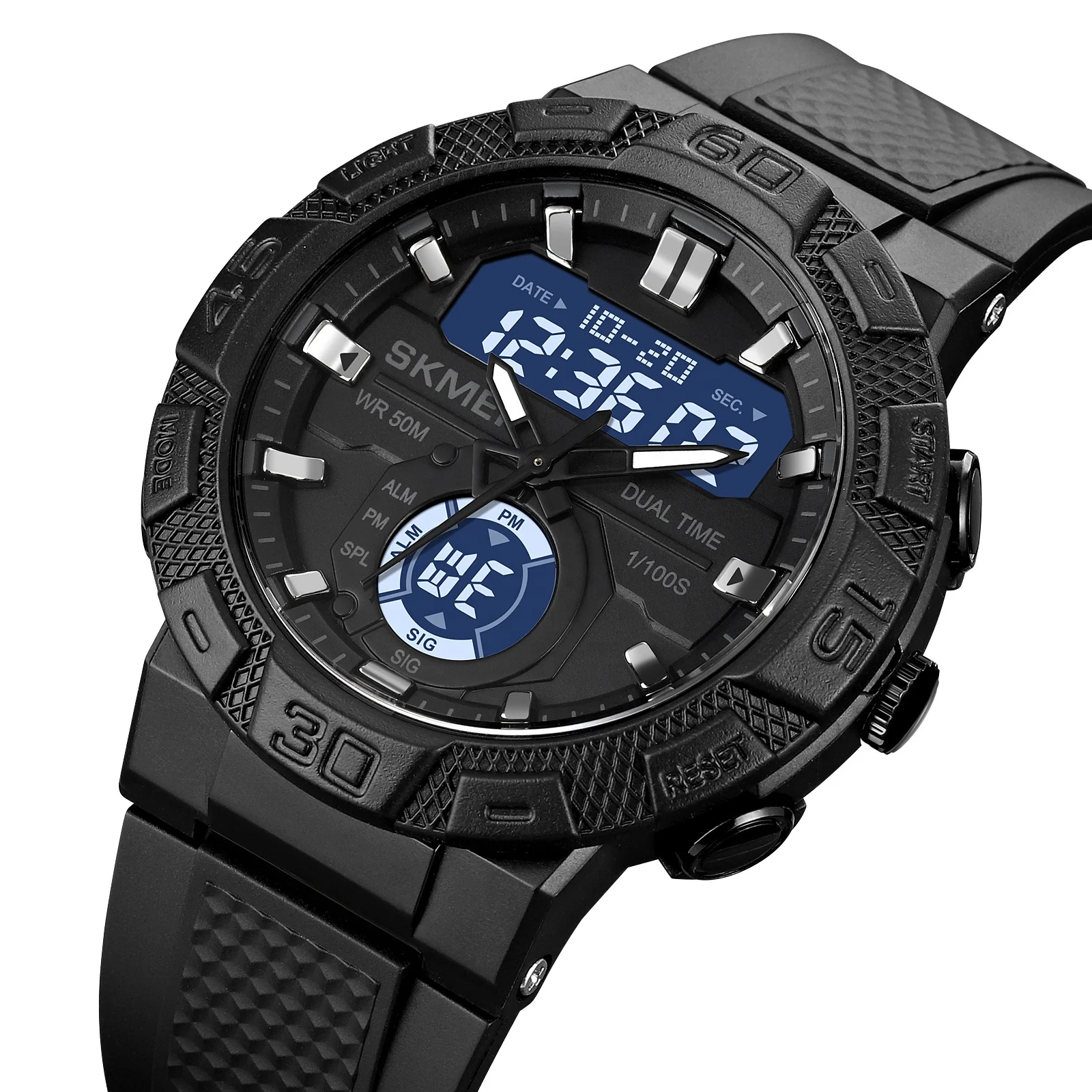 SKMEI 1881 High Quality Outdoor Waterproof 5ATM Black Analog Luxury Fashionable Relojes Mens Led Electronic Chrono Digital Watch