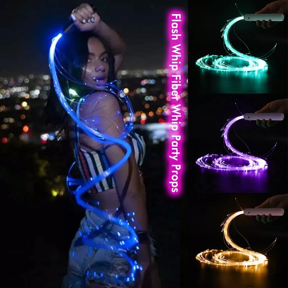 360 swivel fiber optic led light space whip fire wand pixel rave fiber  optic whips for festival gift dance