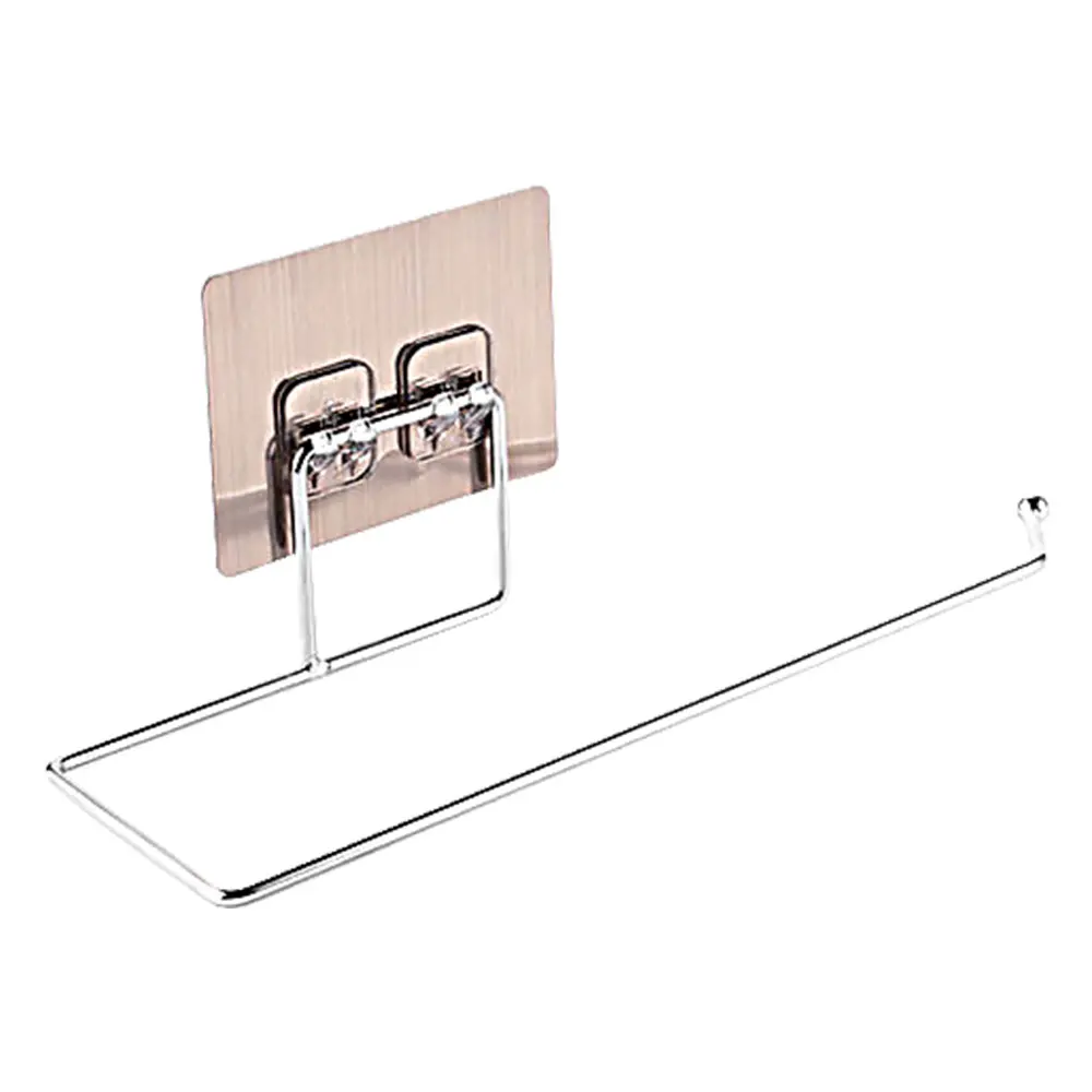Stainless Steel Towel Rack Bath Towel Rod Punch-free Single Rod Cabinet Bathroom Hanger Strong Adhesiveness Water-proof