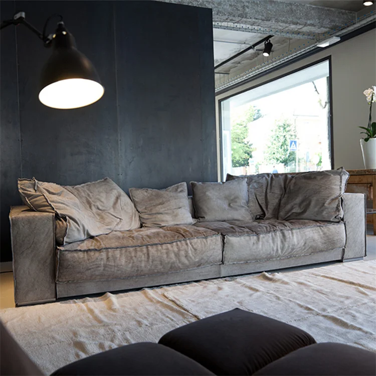 Cheers super modern style couch blue sectional grey velvet technology fabric sofa modern living room sofa