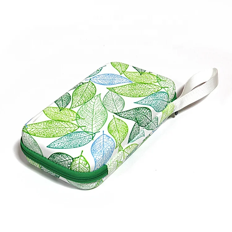 Green Leaf Colorful Printing Travel Portable Water Resistant Carrying Kit for Ticket Passport Banknotes