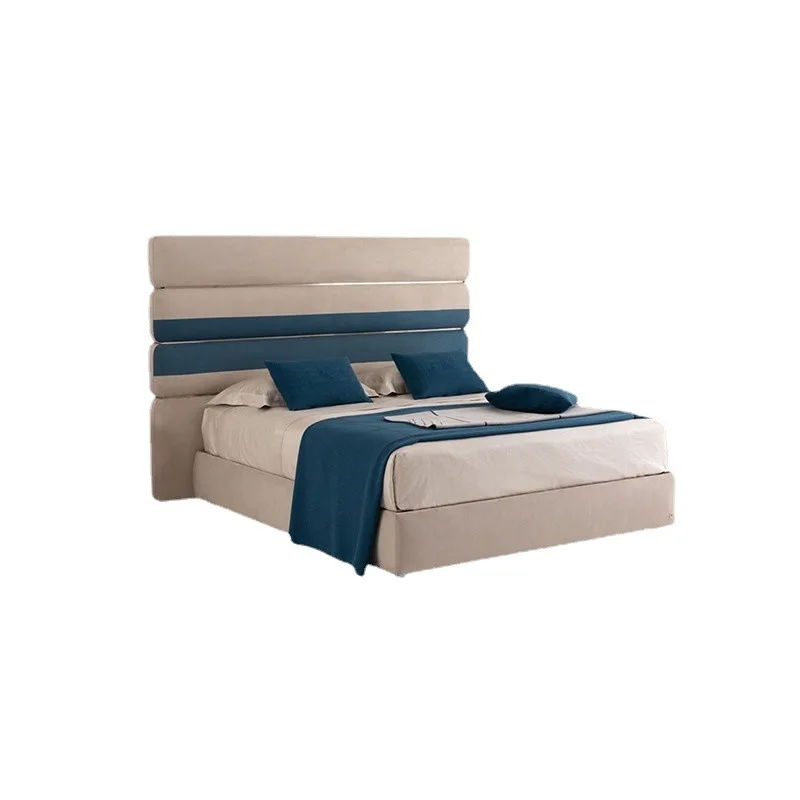 AOMISI CASA Luxury Italian Bed Bedroom Set Furniture Solid Wood Inner Frame Modern Luxury Double Bed Fabric Home Furniture