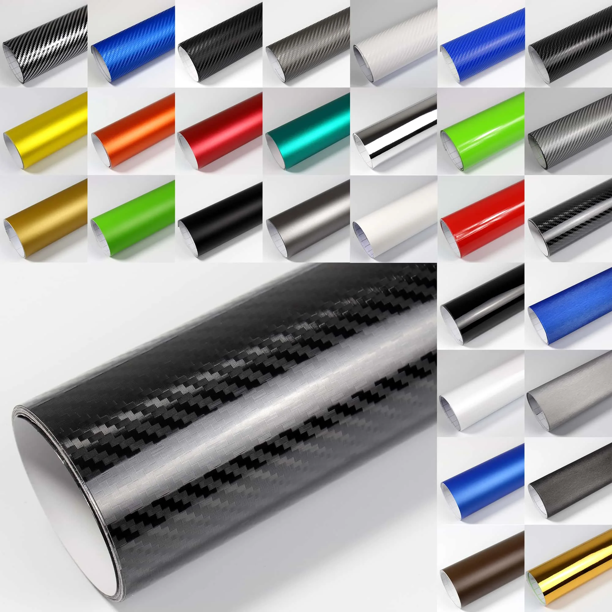 Waterproof Glossy Black 5D Carbon Fiber Vinyl Foil Film Car Wrap Roll Sticker Decal Auto Motorcycle Decorative Car Accessories