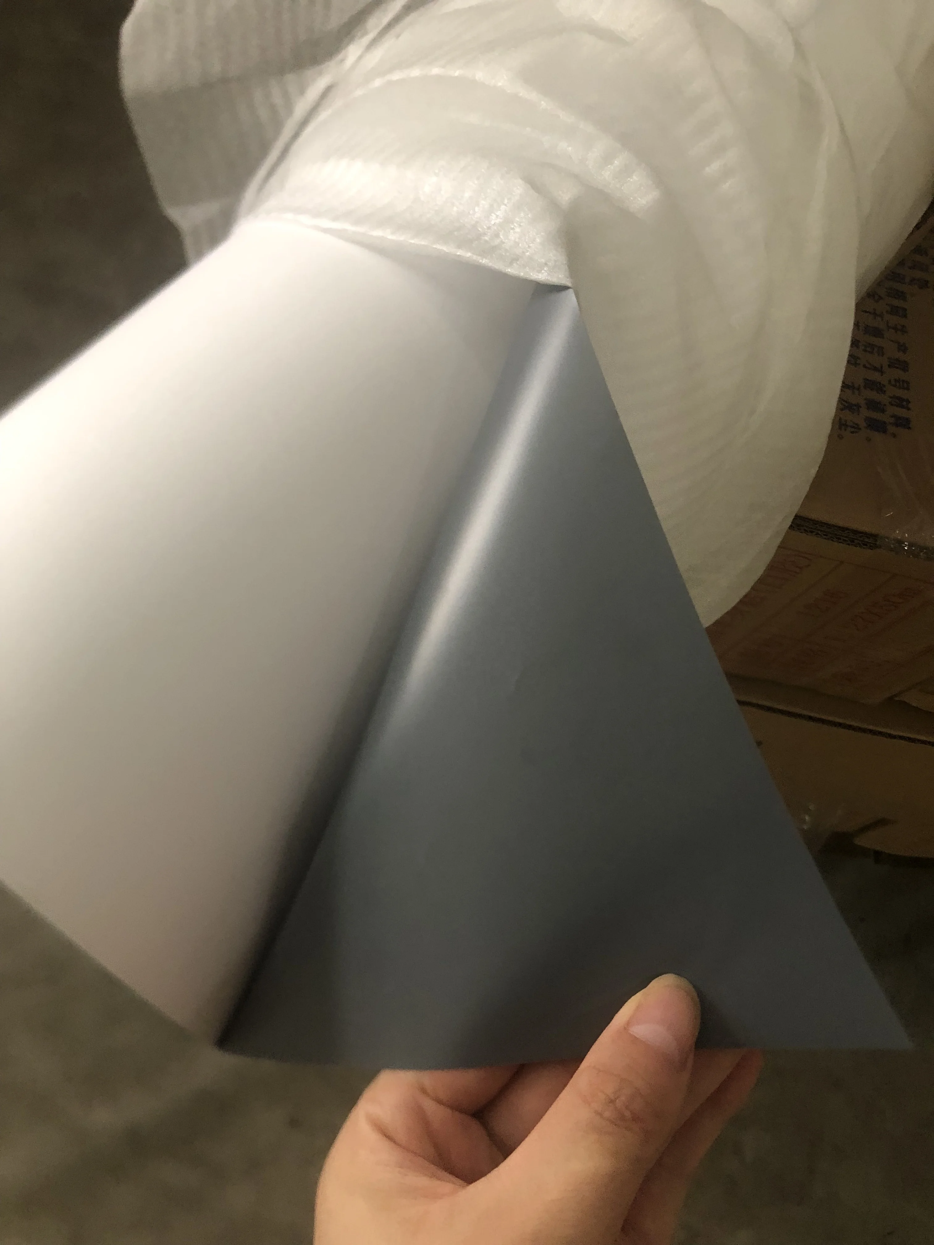 Factory price Eco solvent grey back Printable PET Film( White & Grey,Matte & Glossy for door banner stand,roll up stand etc)