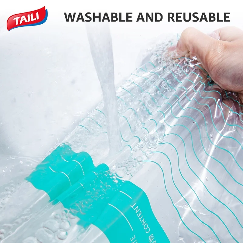 Taili New Design Eco-friendly Press Seal Zip Lock Plastic Bag Waterproof Food Zipper Bag For Keeping Food Fresh