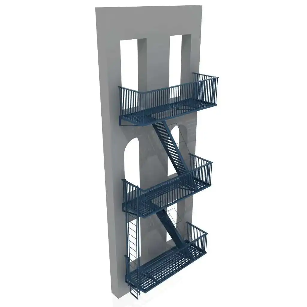 Competitive Price Steel Grate Steps For Fire Escape Stairs Outdoor Metal Staircase
