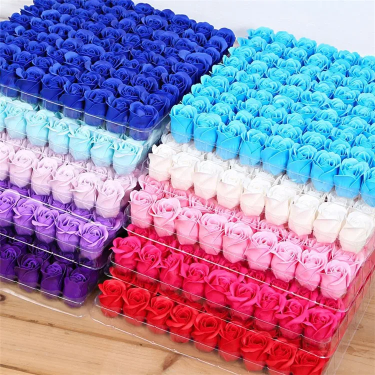 Flower soap roses gift box 81pcs 81 pieces,Soap rose flower gift box,bath rose petal soap flowers box