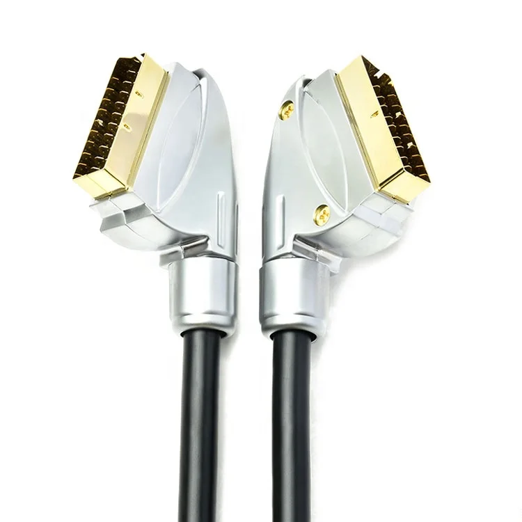 SCART Cable 21-Pin, Multiple Shieldings, Precision Connector, Full HD