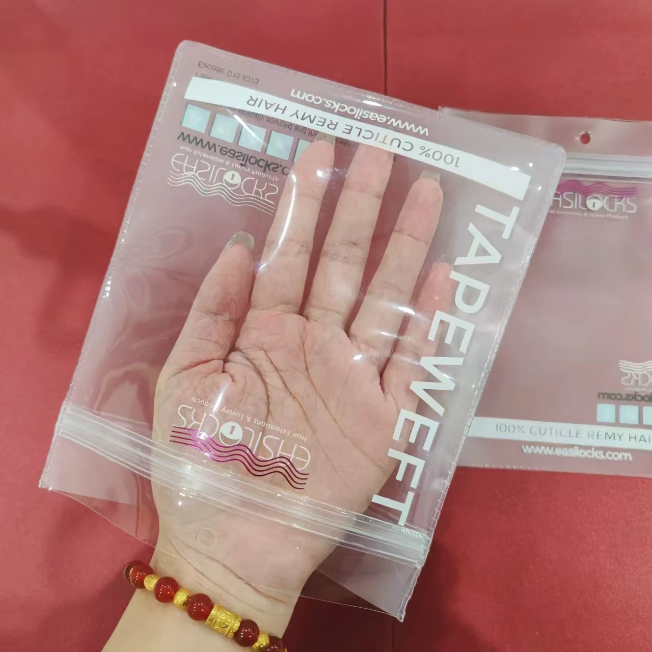 Custom printed content of EVA tri-side transparent packaging plastic zipper bag