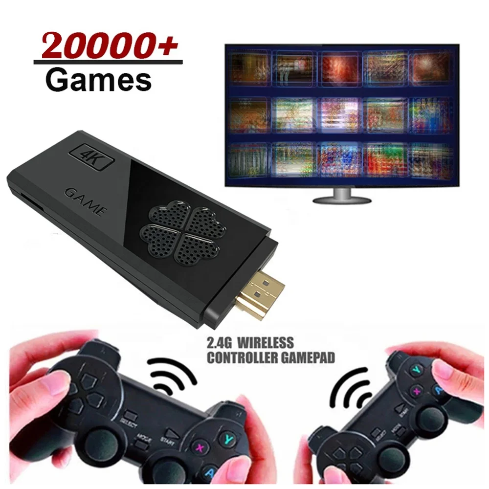 CoolRabbie Home Mini Game Stick Box portable classic retro 64gb video m8 lite console game stick 4k handheld game players