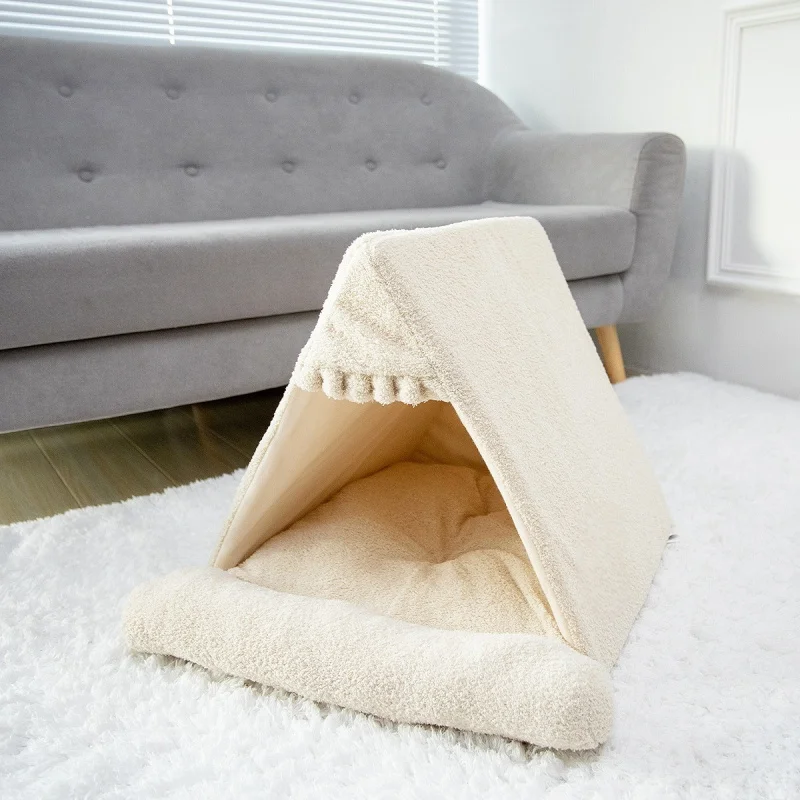 Pet Dog House Kennels Folding Washable Tent Puppy Cat Bed Indoor Outdoor Home Playing Dog Teepee Supplies Pet Bed