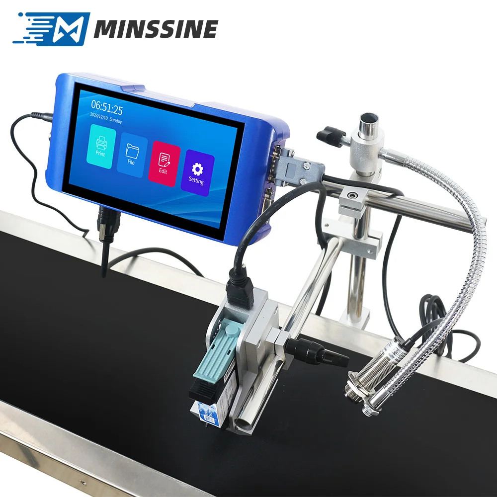 New 12.7mm batch date metal mask coding machine for printing expiration date for Production line