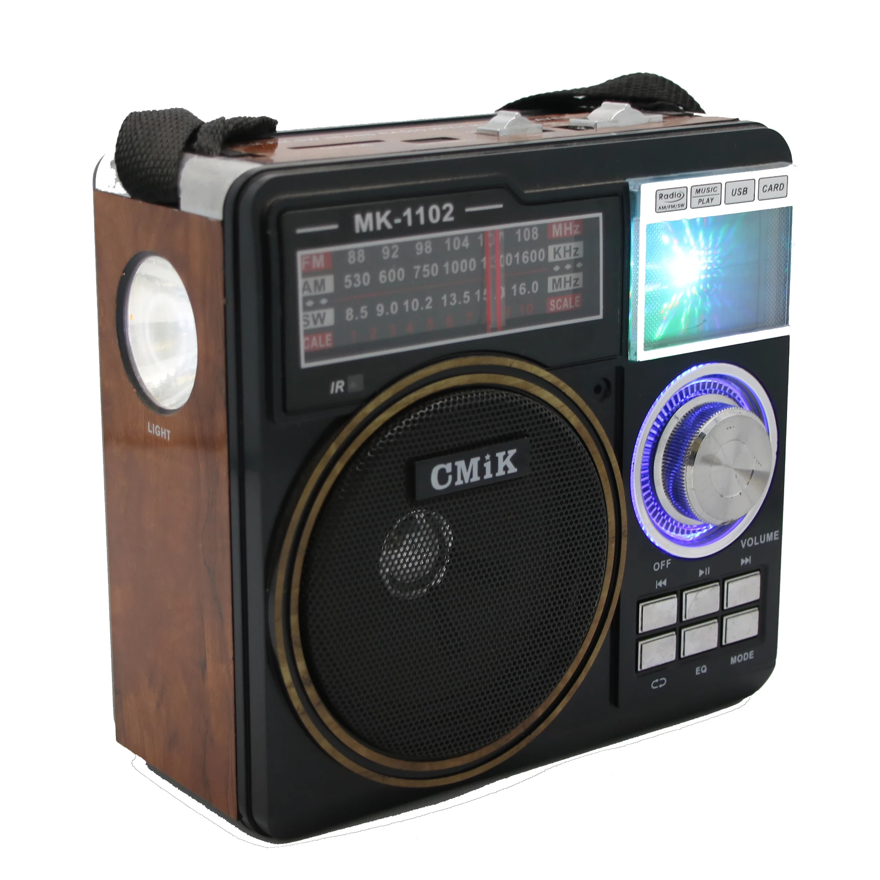 cmik mk-1102 speaker USB/TF card long range old weather other emergency flash led light crank am/fm/sw oem home portable radio
