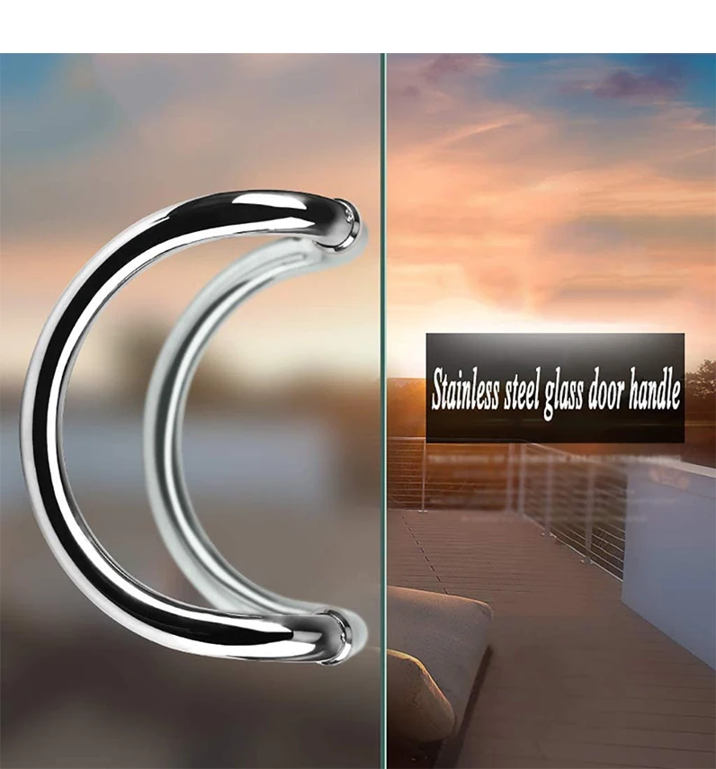 Большая стеклянная дверная ручка для ванной комнаты офиса отеля типа C