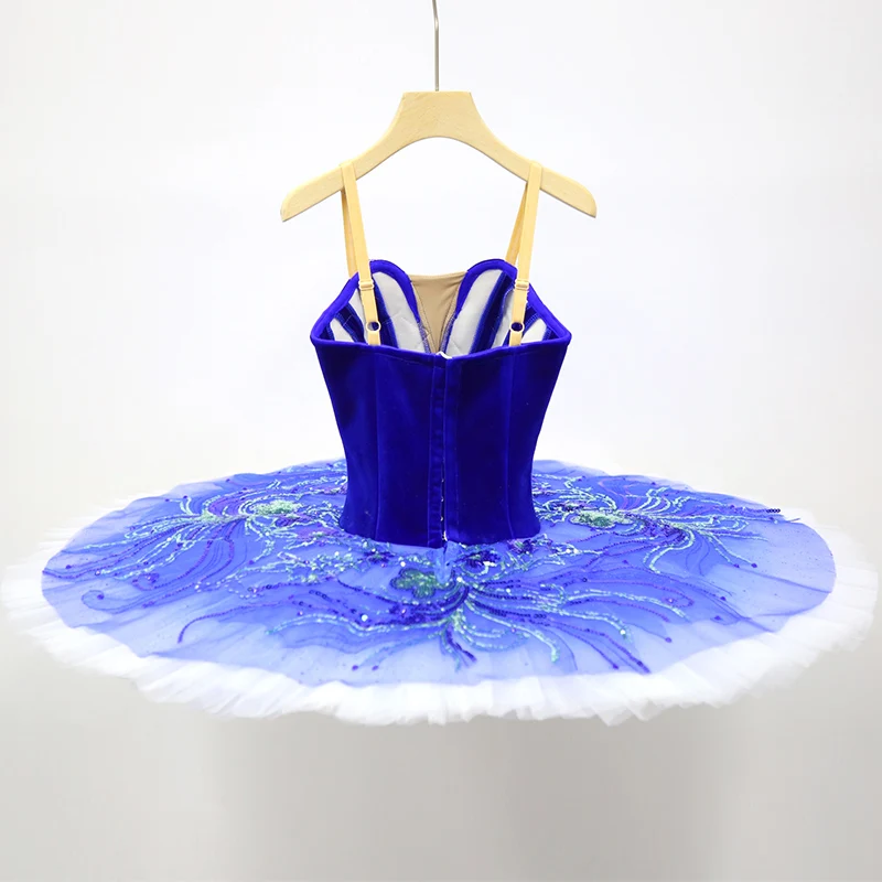 T0345 Wholesale Blue Professional Ballet Tutus Dance Skirt Adult Women Dancewear Classical Costumes Ballet Tutu Dress