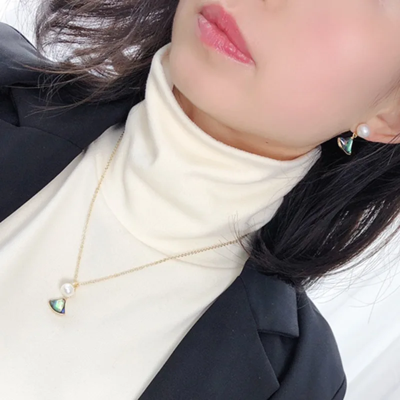 Luxury Abalone Colorful Shell Pearl 4-piece Jewelry Set Lovely Skirt Design Real Freshwater Pearl Women Party Jewelry Set