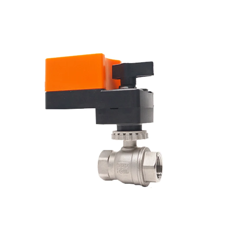 Winvall 24VAC/DC Actuator 0-10V Modulating Proportional Control Ball Valve Electric Motorized Stainless Steel  2 Way SS304 Valve