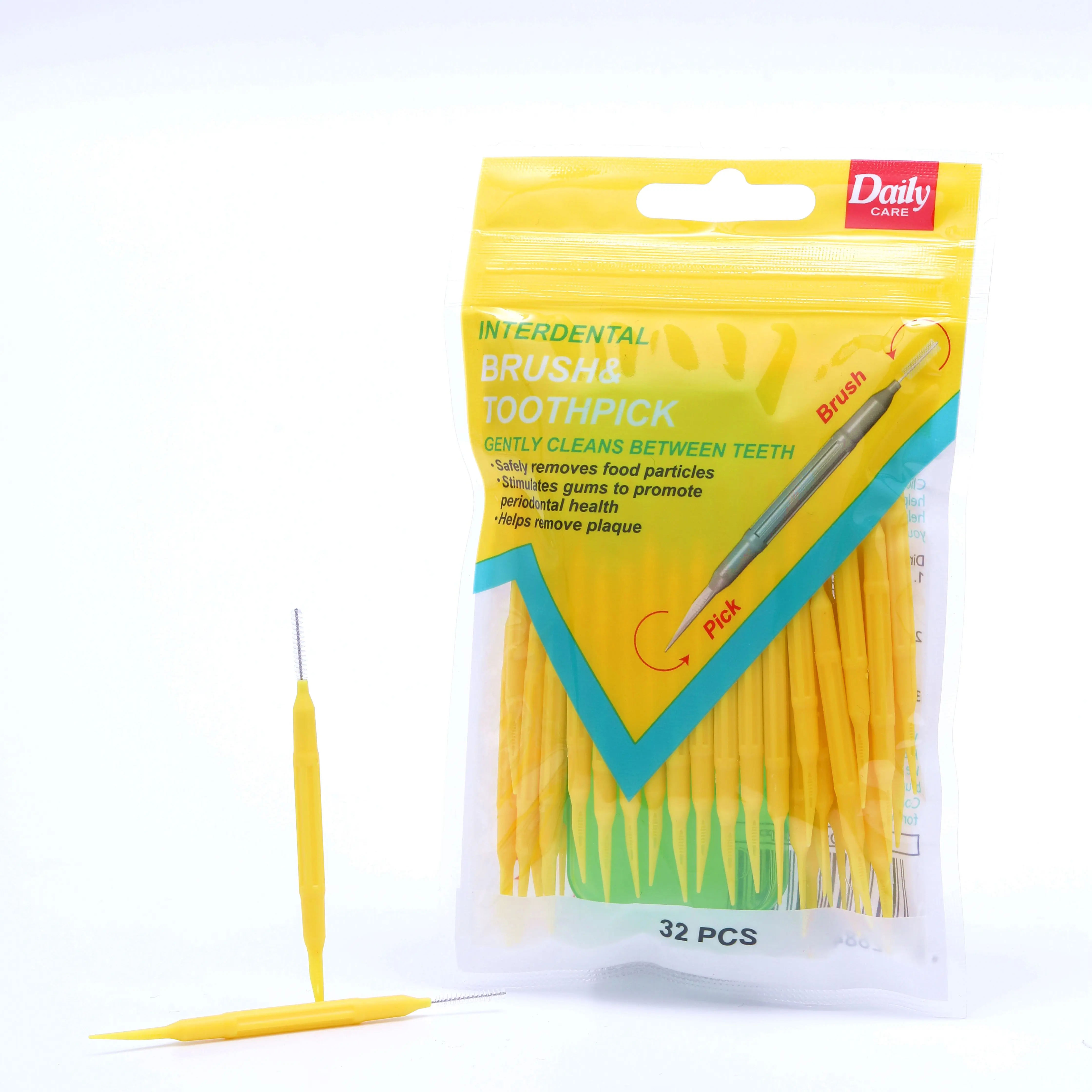 Gum care interdental brush toothpick metal wire orthodontic tooth brush and pick dental stick toothpick wholesale.