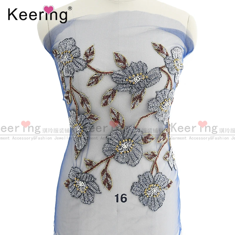 Keering специальная конструкция с голубыми цветами, свадебное платье с аппликацией в виде WDP-212